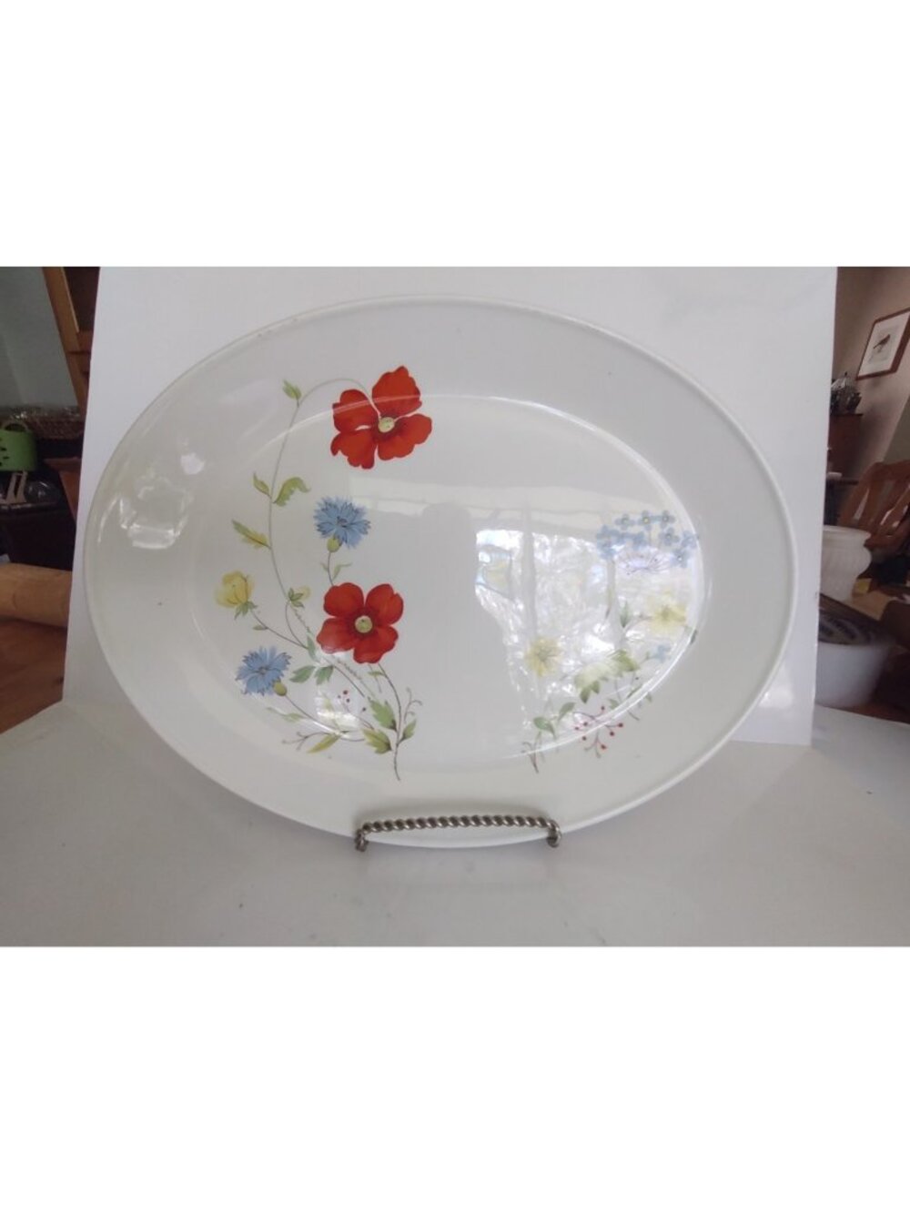 Vintage Johnson Bros. England Oval Platter "Summertime pattern" 12 x 9.5 inches